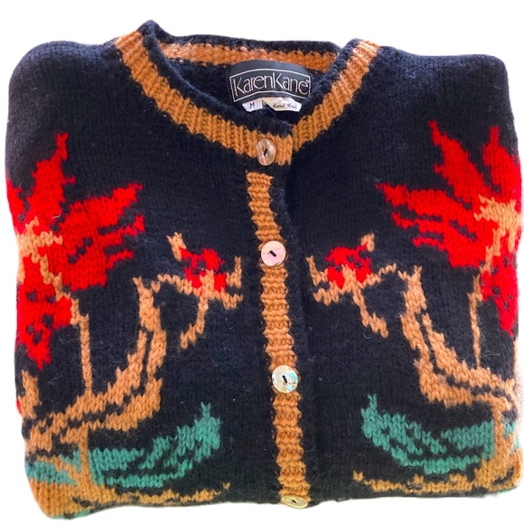 Vintage Chunky Hand Knit Classic Sweater Genuine Abalone Buttons❣️ - Picture 2 of 16